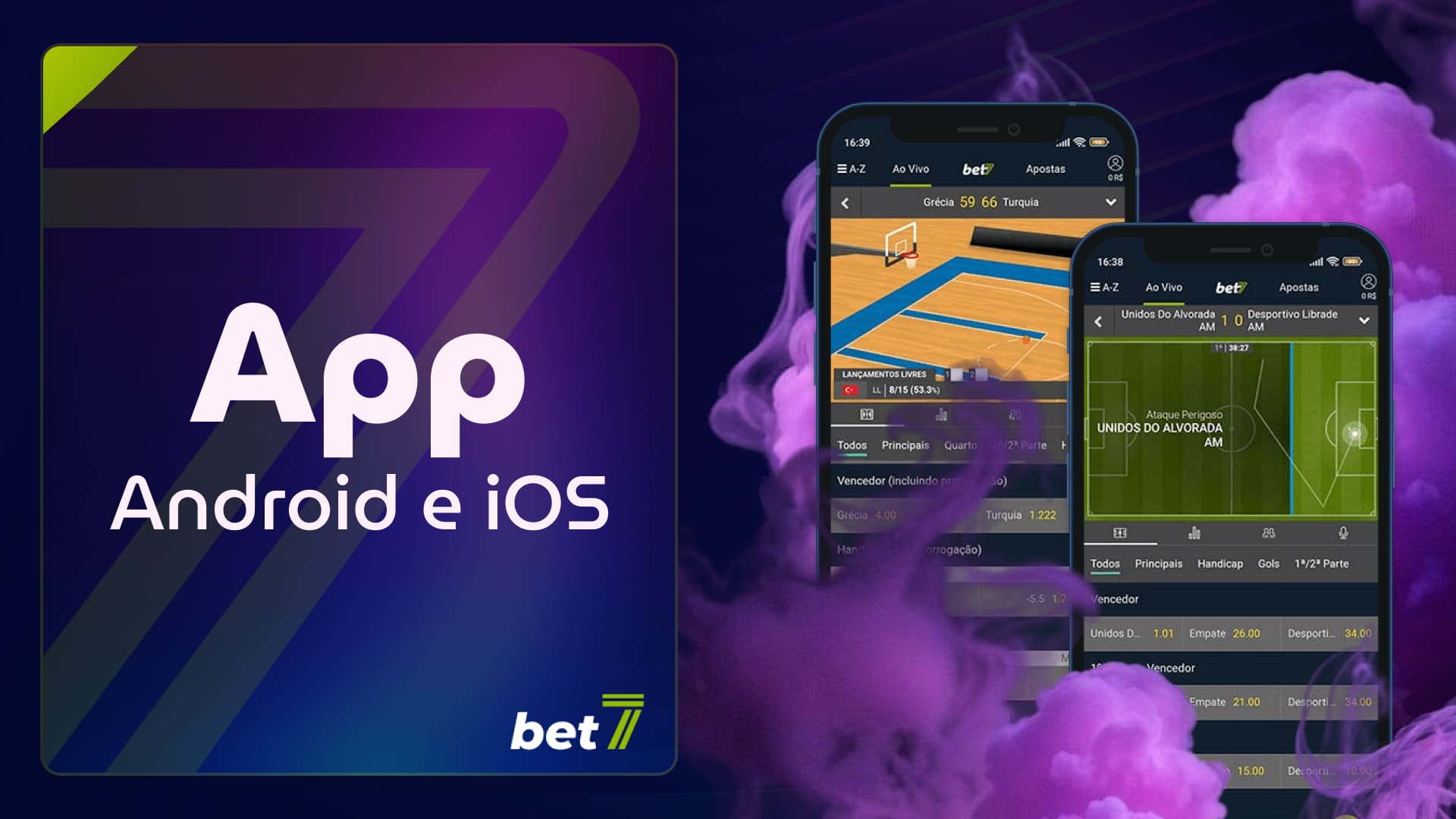 Informações gerais sobre o aplicativo móvel da Bet7 Brasil para Android e iOS, uma interface amigável com diversos recursos.